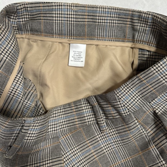 Nine West Plaid High Rise Pleated Dress Pants Size 6 Straight Business Casual - Picture 6 of 15